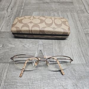 Coach Nadine (120) Taupe 52 17 135mm Oval Womens Eyeglasses Frames Brown + Case